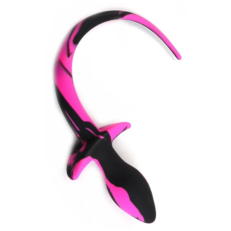 Kinky Puppy Plug Queue de chien Dog Tail 7.5 x 3.1cm Noir-Rose